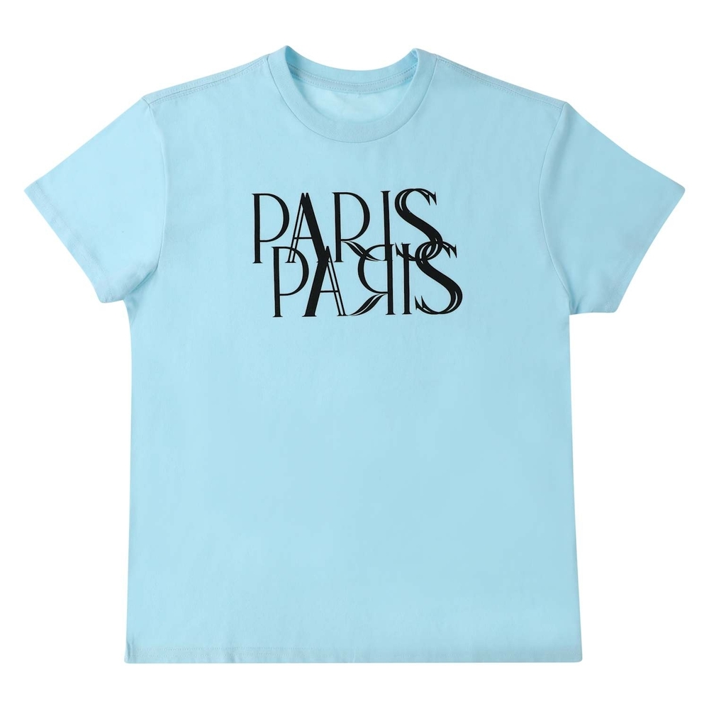 Paris Graphic Tee , Light Blue — XXL